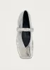 Lautan Shimmer Silver Leather Ballet Flats sold by Alohas
