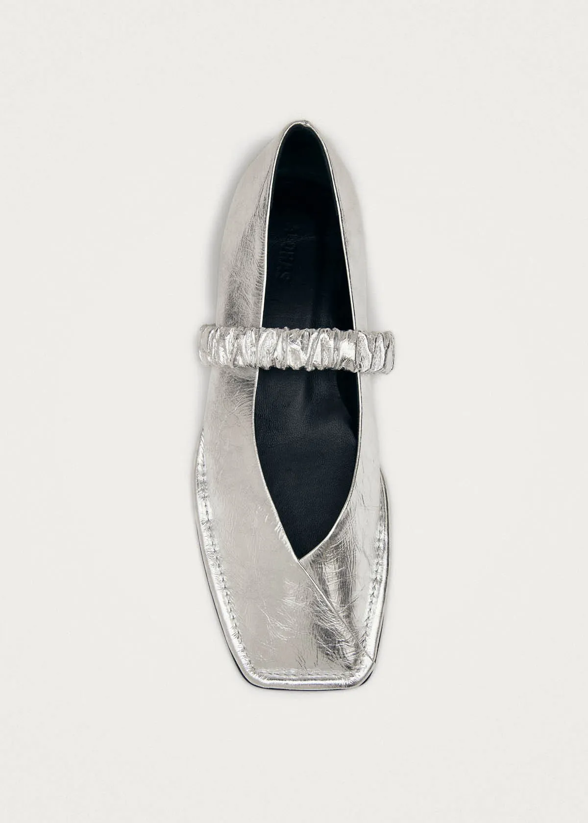 Lautan Shimmer Silver Leather Ballet Flats sold by Alohas product image thumbnail 5