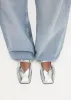 Lautan Shimmer Silver Leather Ballet Flats sold by Alohas