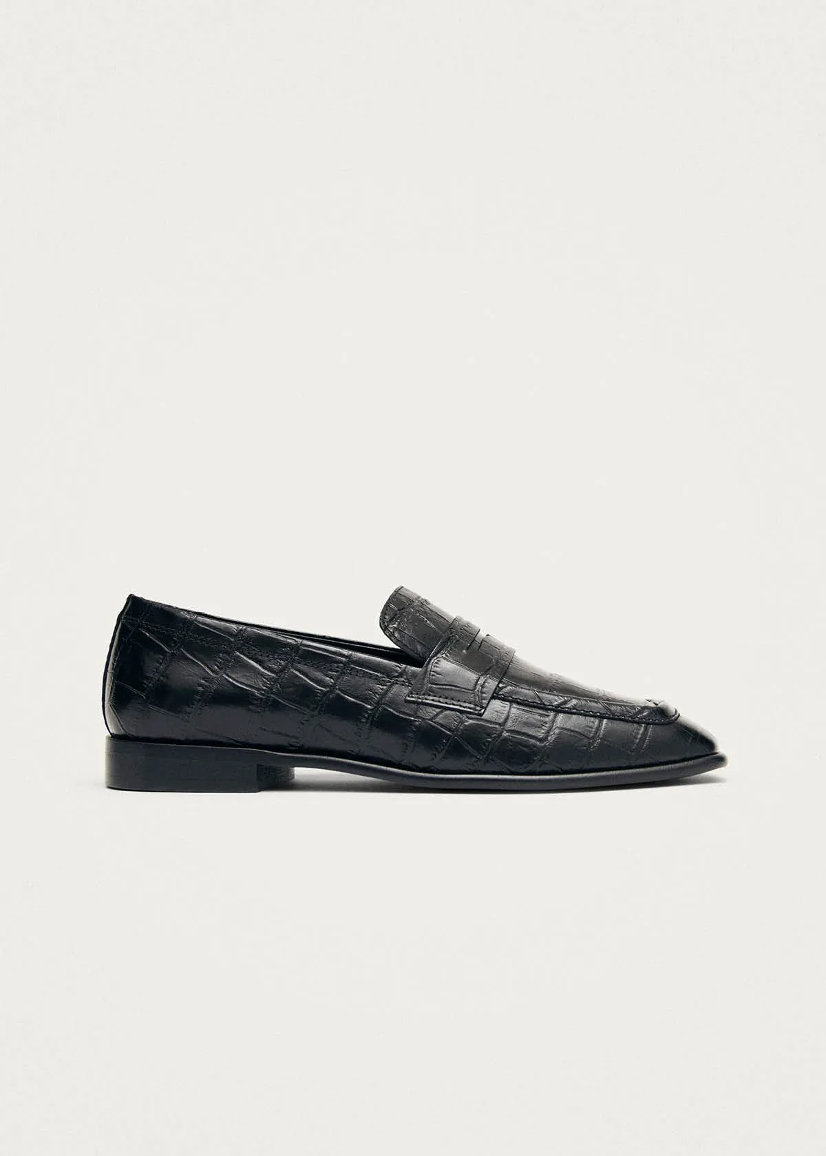 Zaha Alli Black Leather Loafers sold by Alohas
