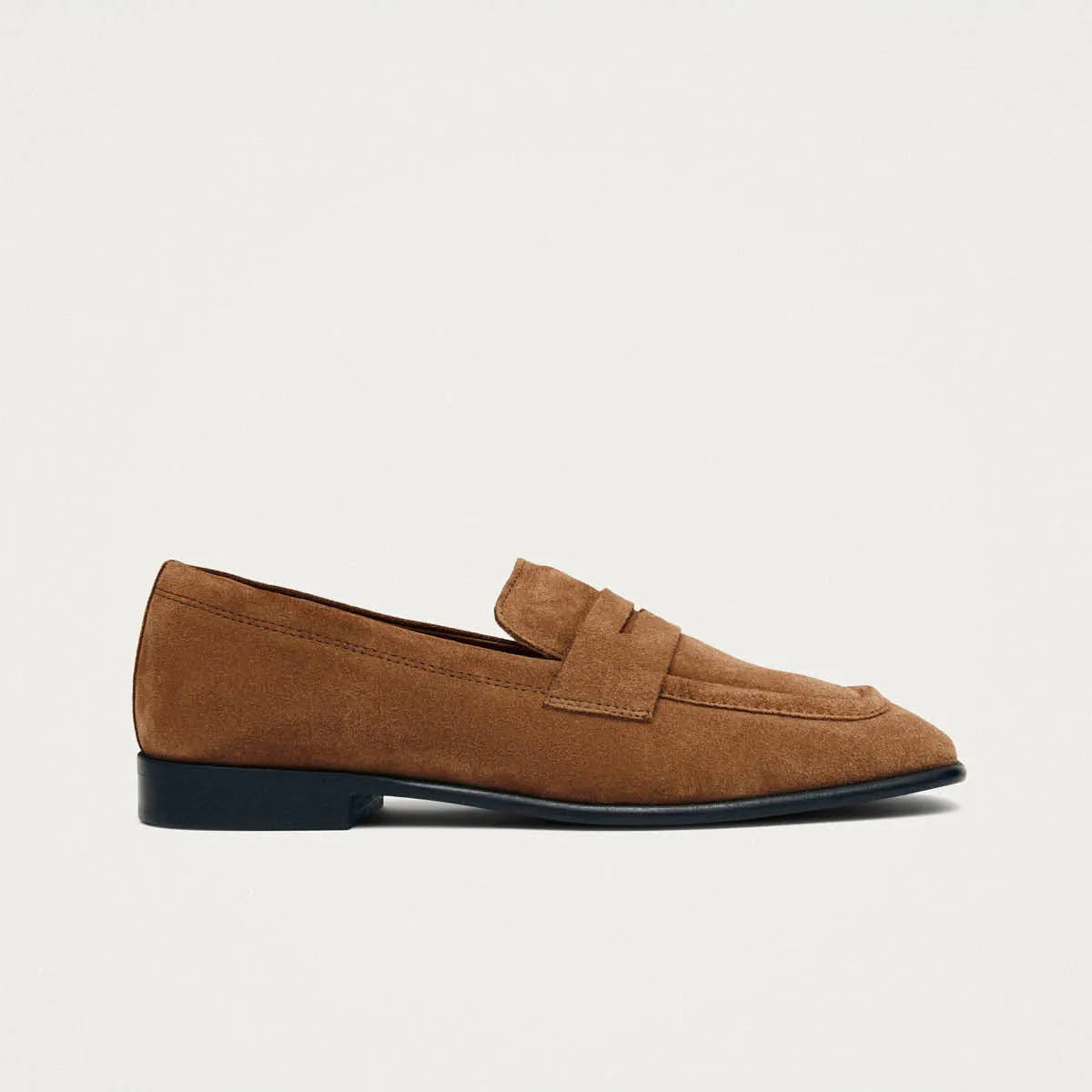 Zaha Suede Tan Leather Loafers sold by Alohas product image thumbnail 3