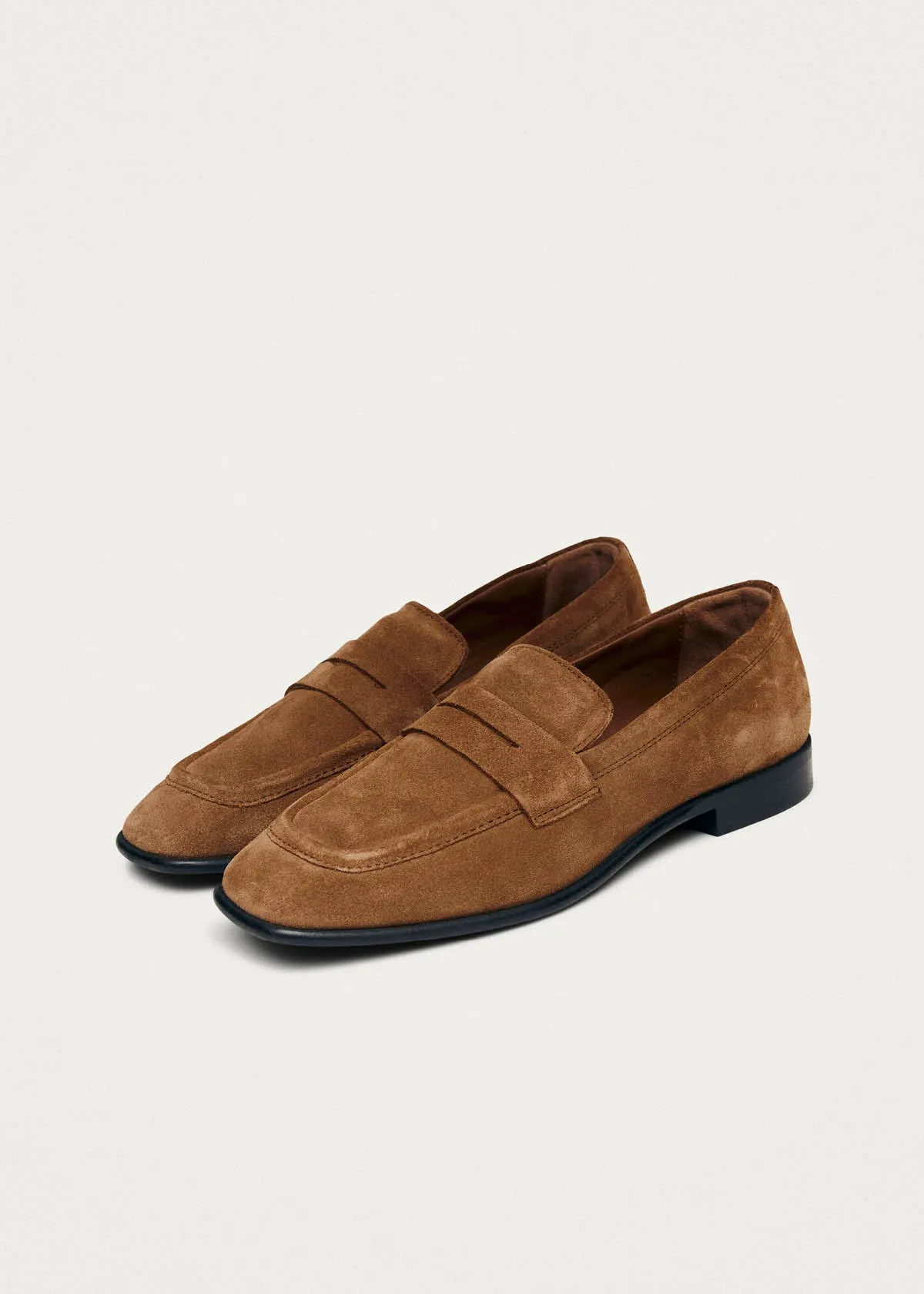 Zaha Suede Tan Leather Loafers sold by Alohas product image thumbnail 2