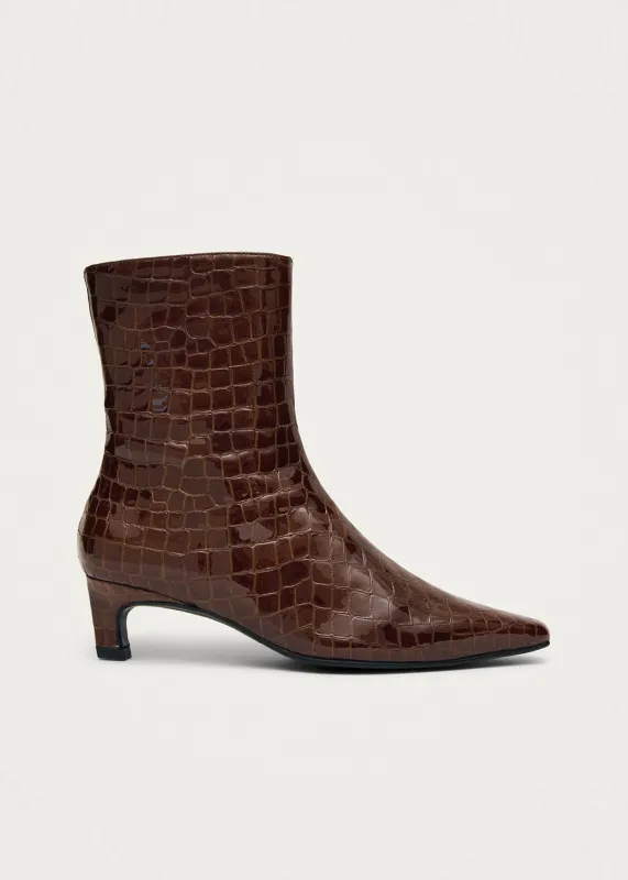 Ambar Alli Brown Leather Ankle Boots sold by Alohas
