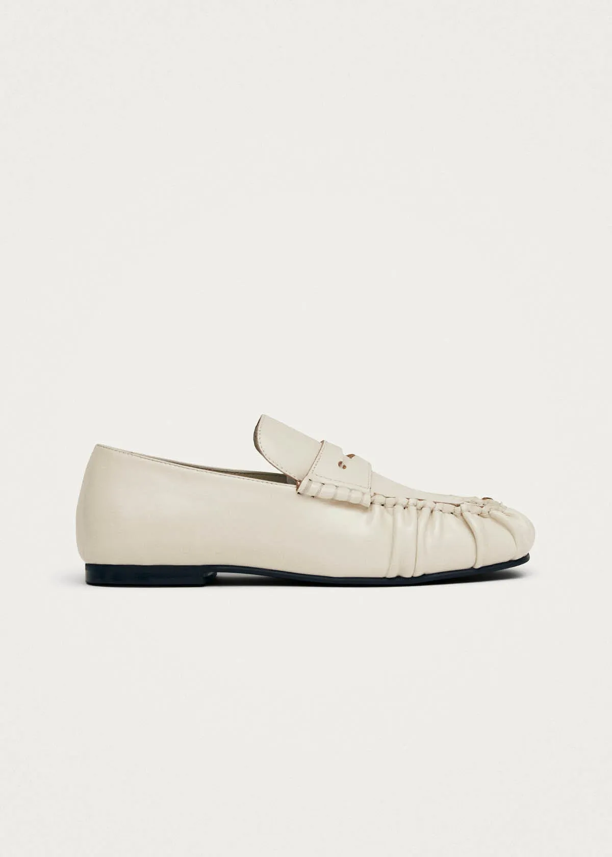 Aven Cream Leather Loafers sold by Alohas