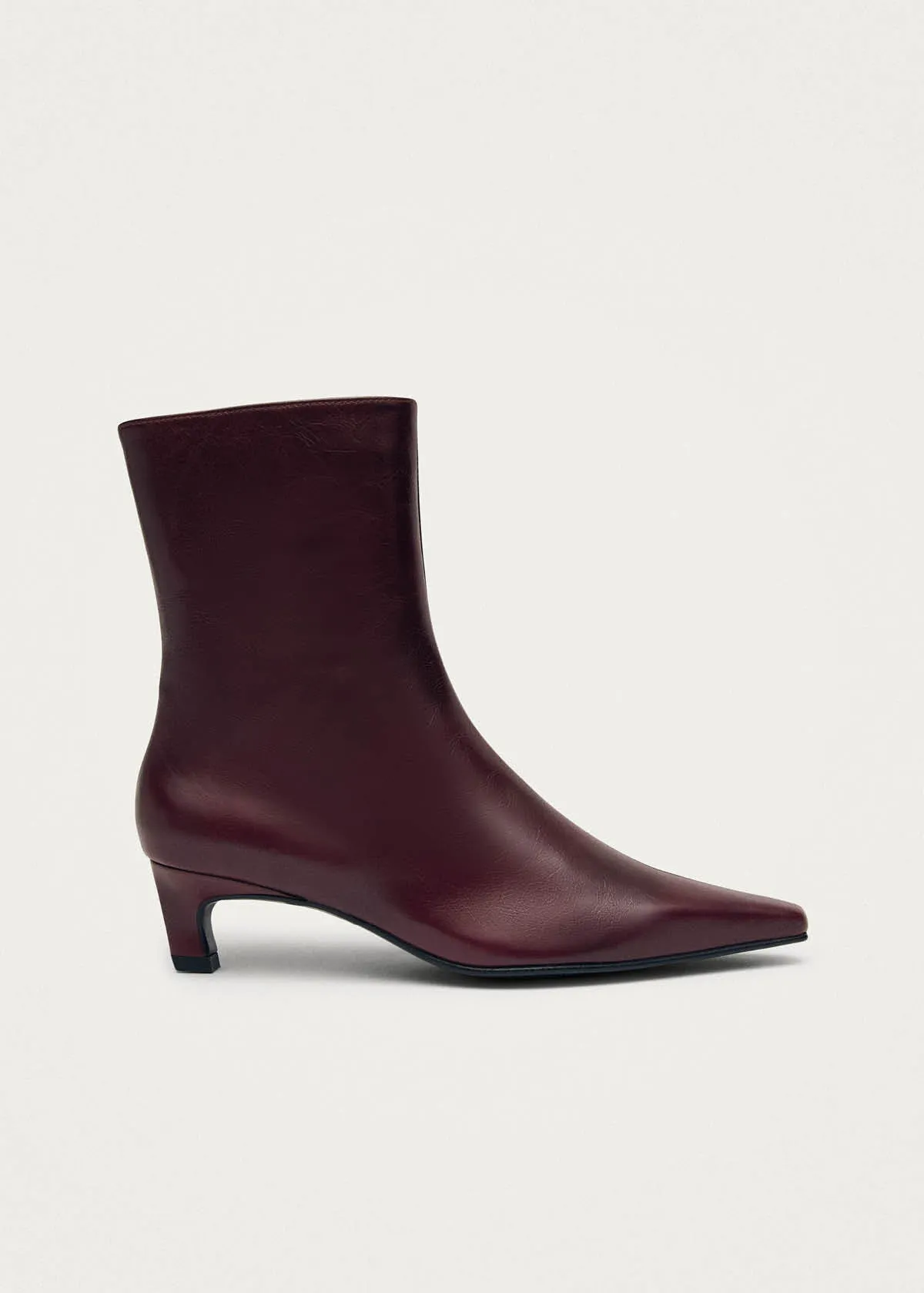 Ambar Rift Burgundy Leather Ankle Boots sold by Alohas
