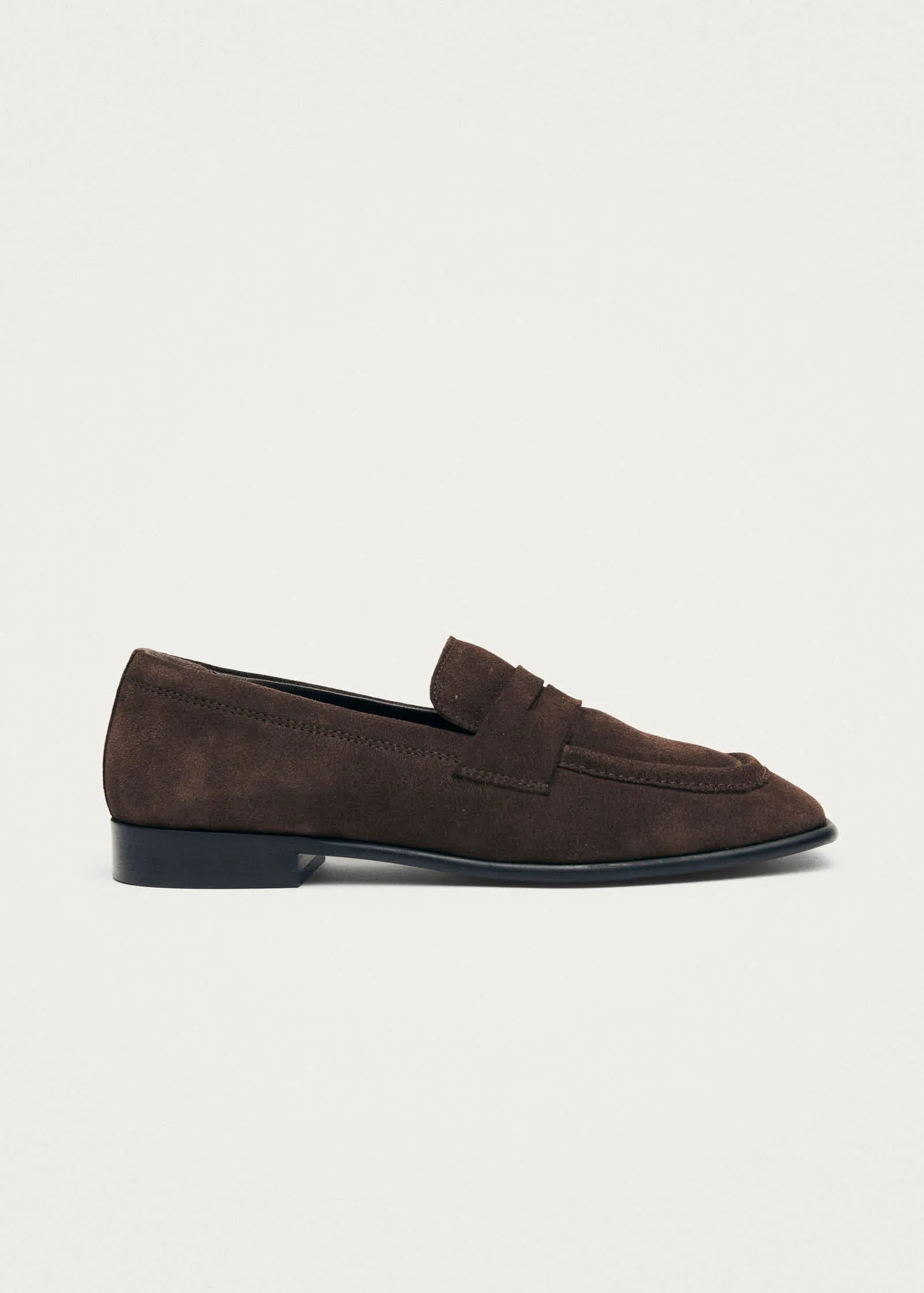 Zaha Suede Brown Leather Loafers sold by Alohas