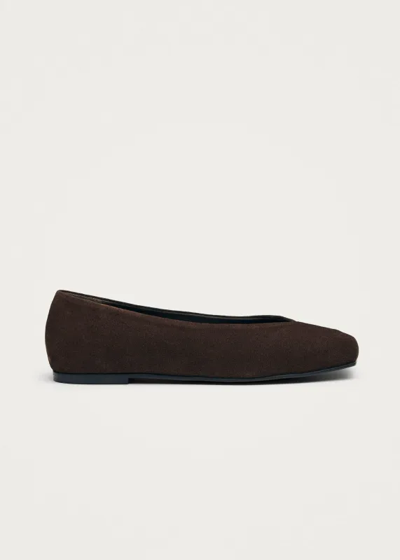 Katia Suede Brown Leather Ballet Flats sold by Alohas