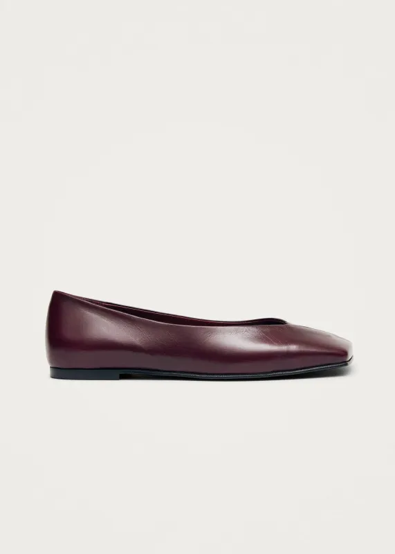 Katia Rift Burgundy Leather Ballet Flats sold by Alohas