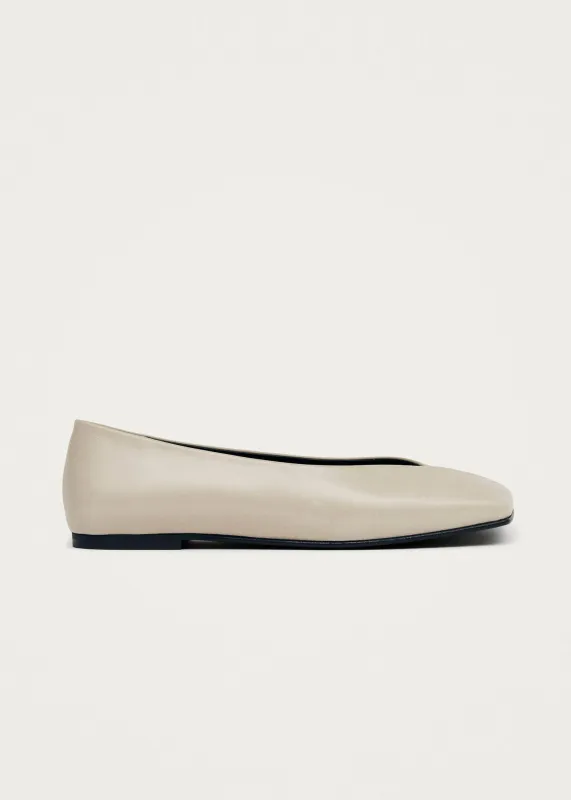 Katia Rift Cream Leather Ballet Flats sold by Alohas