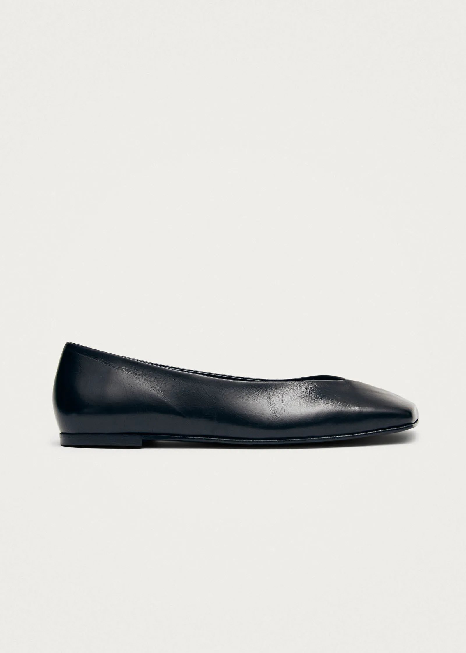 Katia Black Leather Ballet Flats sold by Alohas