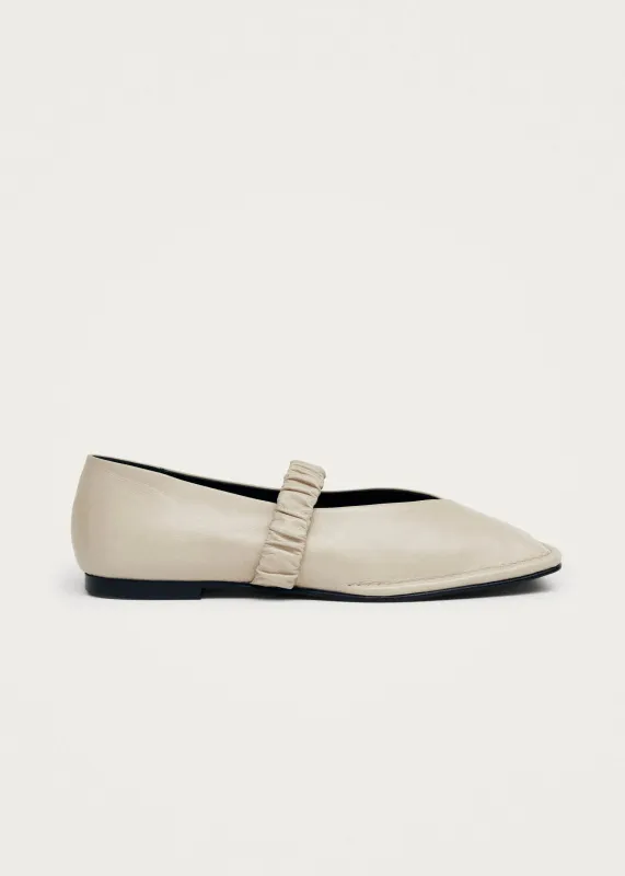 Lautan Cream Leather Ballet Flats sold by Alohas
