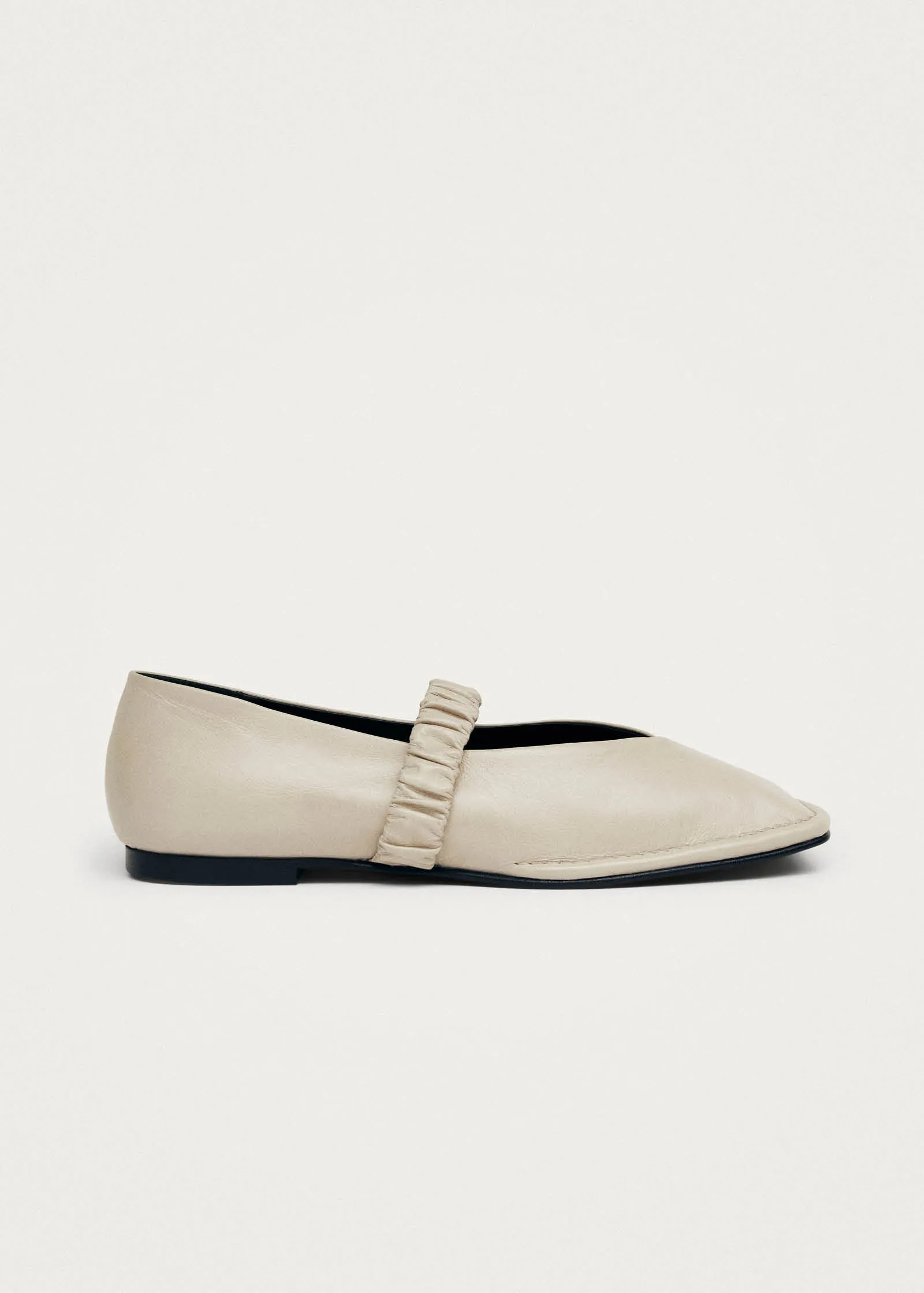 Lautan Cream Leather Ballet Flats sold by Alohas