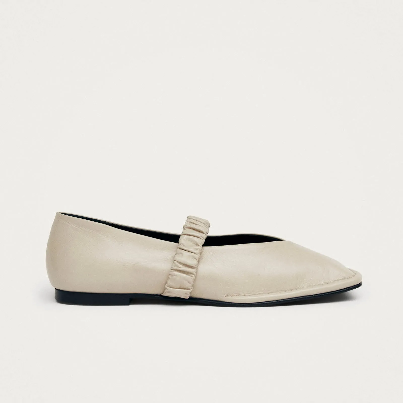 Lautan Cream Leather Ballet Flats sold by Alohas product image thumbnail 3