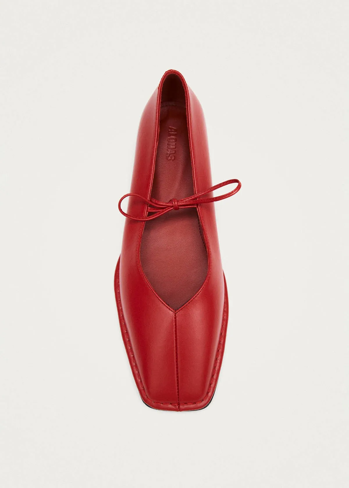 Sway Red Leather Ballet Flats sold by Alohas