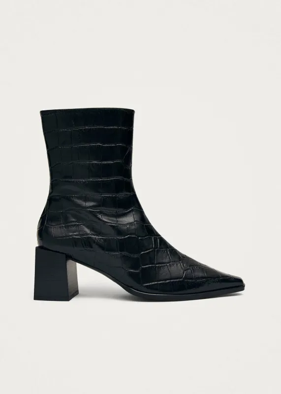 Altair Alli Black Leather Ankle Boots sold by Alohas