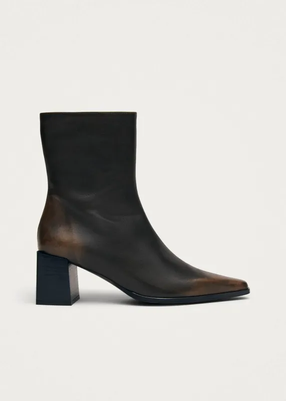 Altair Brushed Brown Leather Ankle Boots sold by Alohas