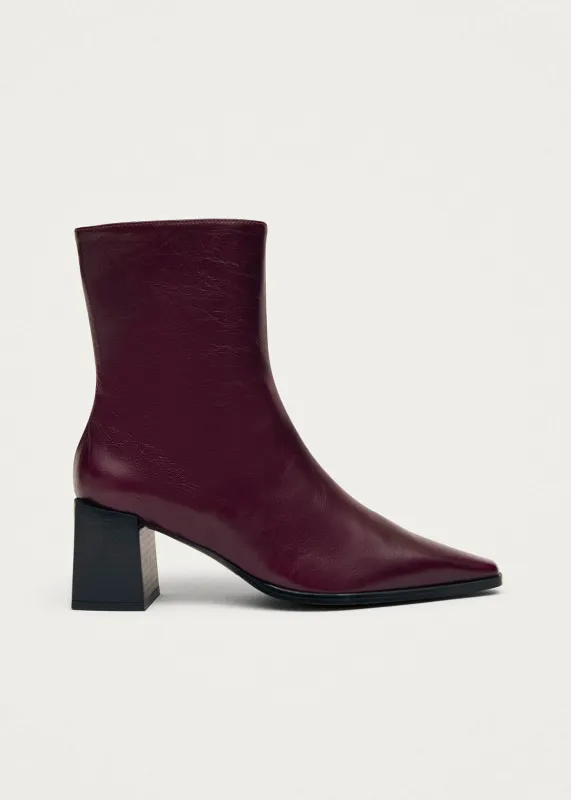 Altair Rift Burgundy Leather Ankle Boots sold by Alohas