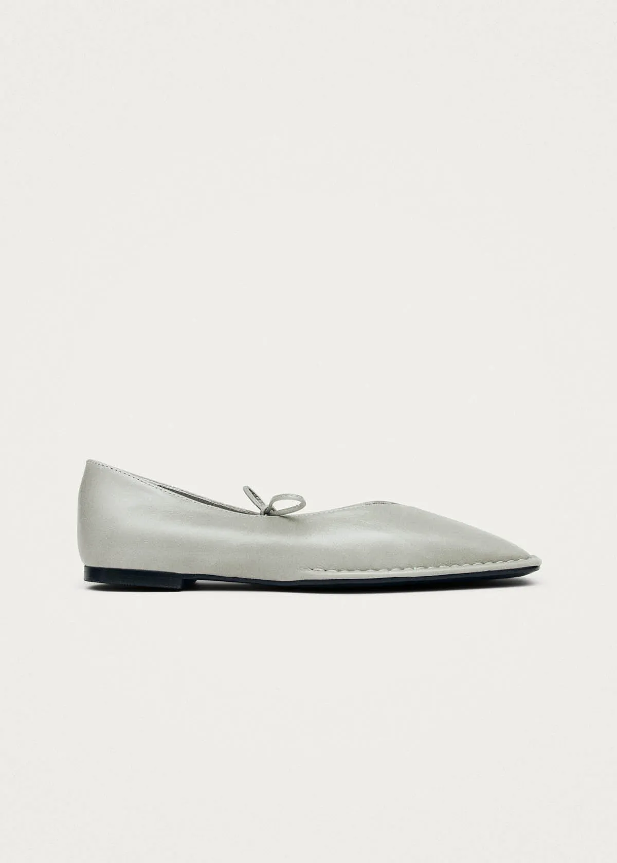 Sway Grey Leather Ballet Flats sold by Alohas product image thumbnail 4