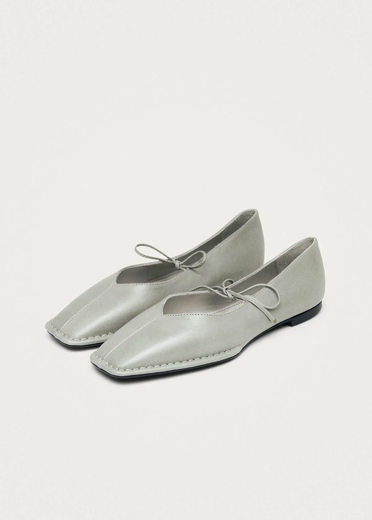 Sway Grey Leather Ballet Flats sold by Alohas product image thumbnail 5