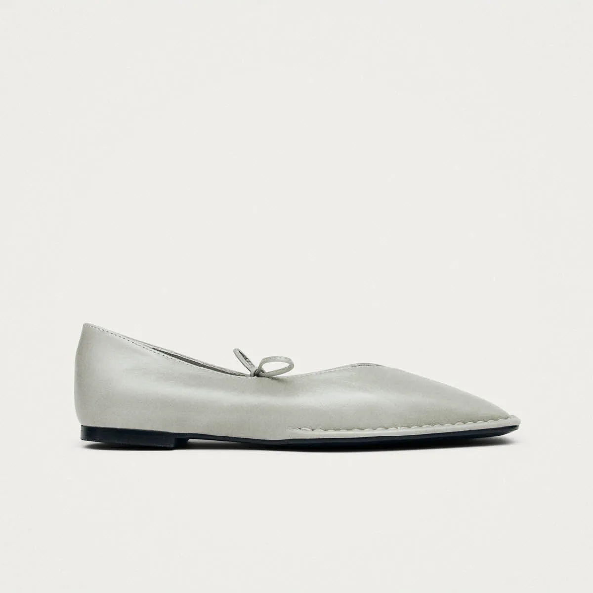 Sway Grey Leather Ballet Flats sold by Alohas product image thumbnail 3