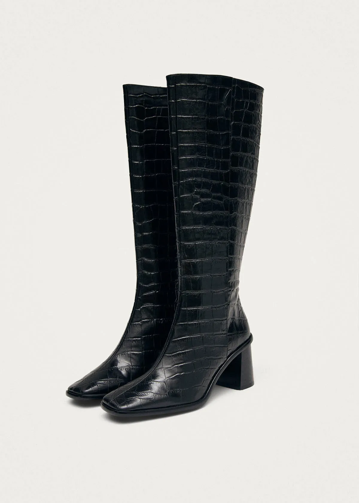 East Alli Total Black Leather Boots sold by Alohas product image thumbnail 4