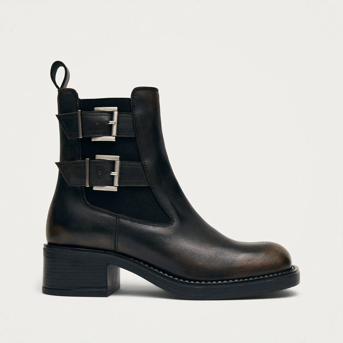 Terranova Brushed Brown Leather Ankle Boots sold by Alohas product image thumbnail 3