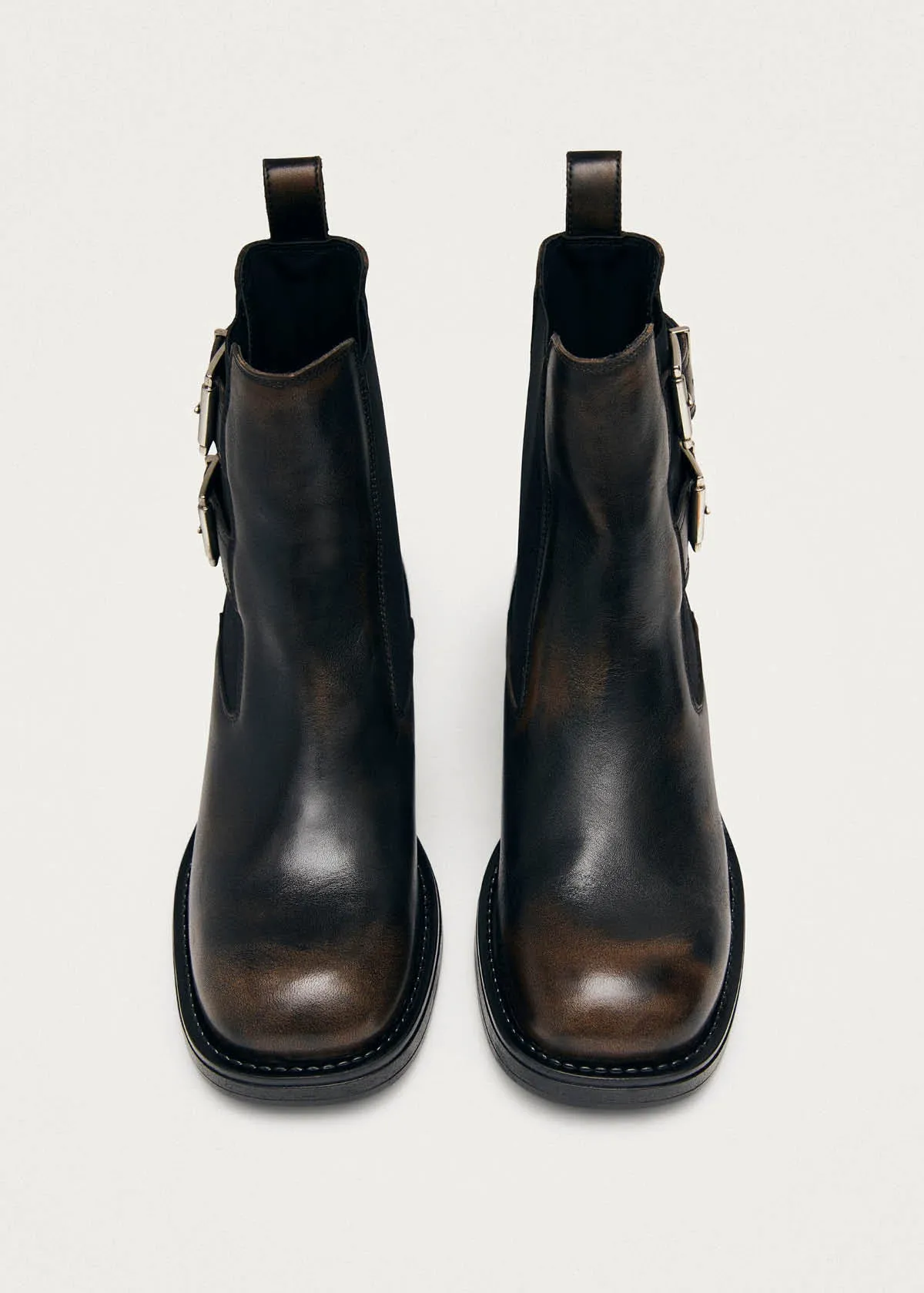 Terranova Brushed Brown Leather Ankle Boots sold by Alohas product image thumbnail 4