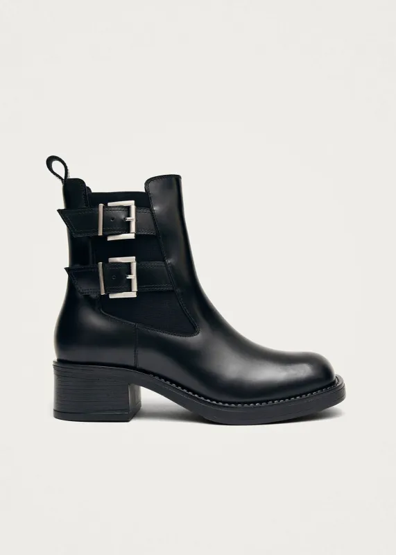 Terranova Black Leather Ankle Boots sold by Alohas