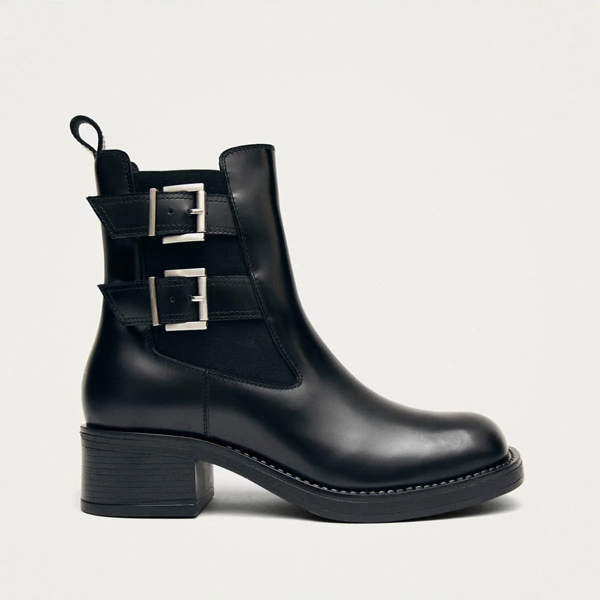 Terranova Black Leather Ankle Boots sold by Alohas product image thumbnail 3