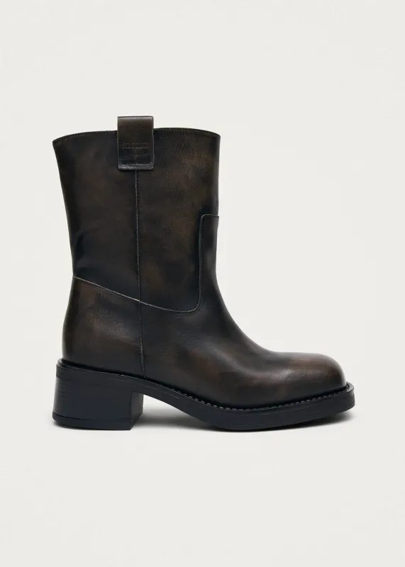 Rajan Brushed Brown Leather Boots sold by Alohas