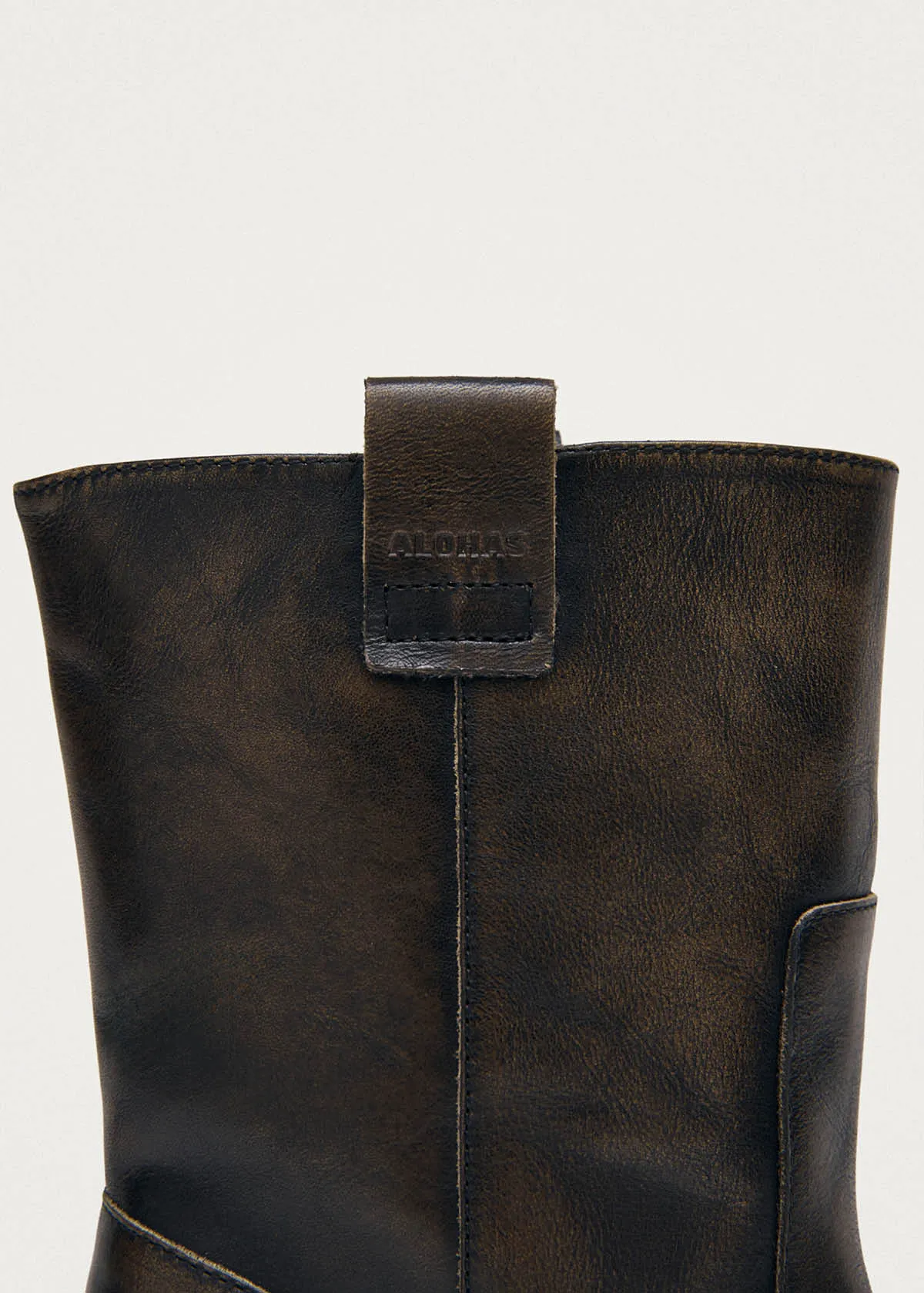 Rajan Brushed Brown Leather Boots sold by Alohas product image thumbnail 5