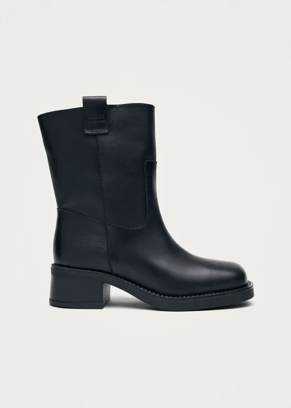 Rajan Black Leather Boots sold by Alohas