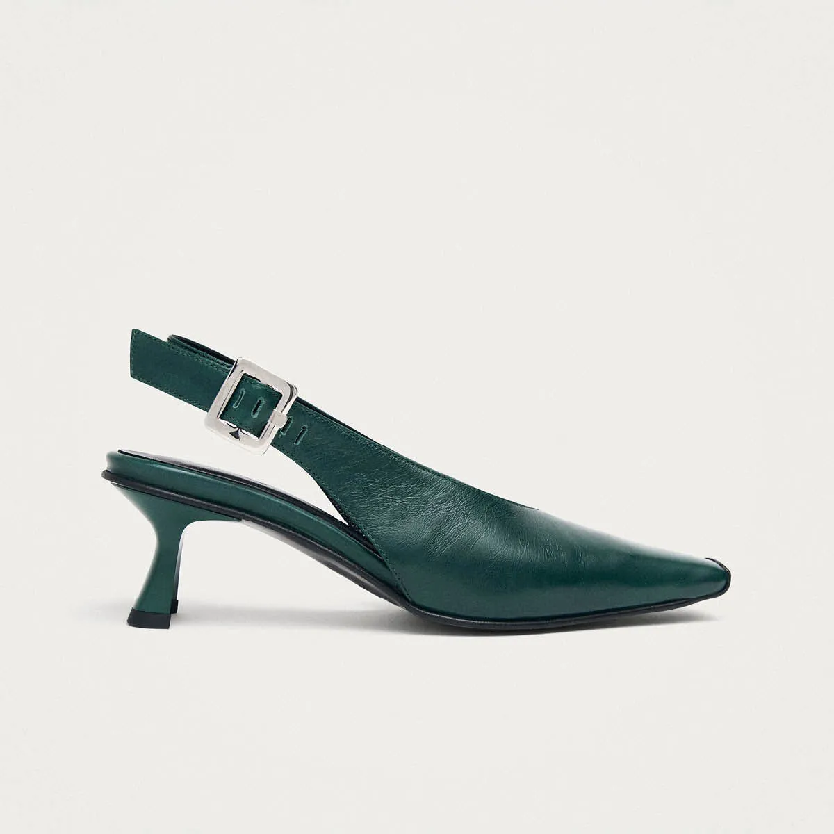 Cendra Rift Dark Green Leather Pumps sold by Alohas product image thumbnail 3