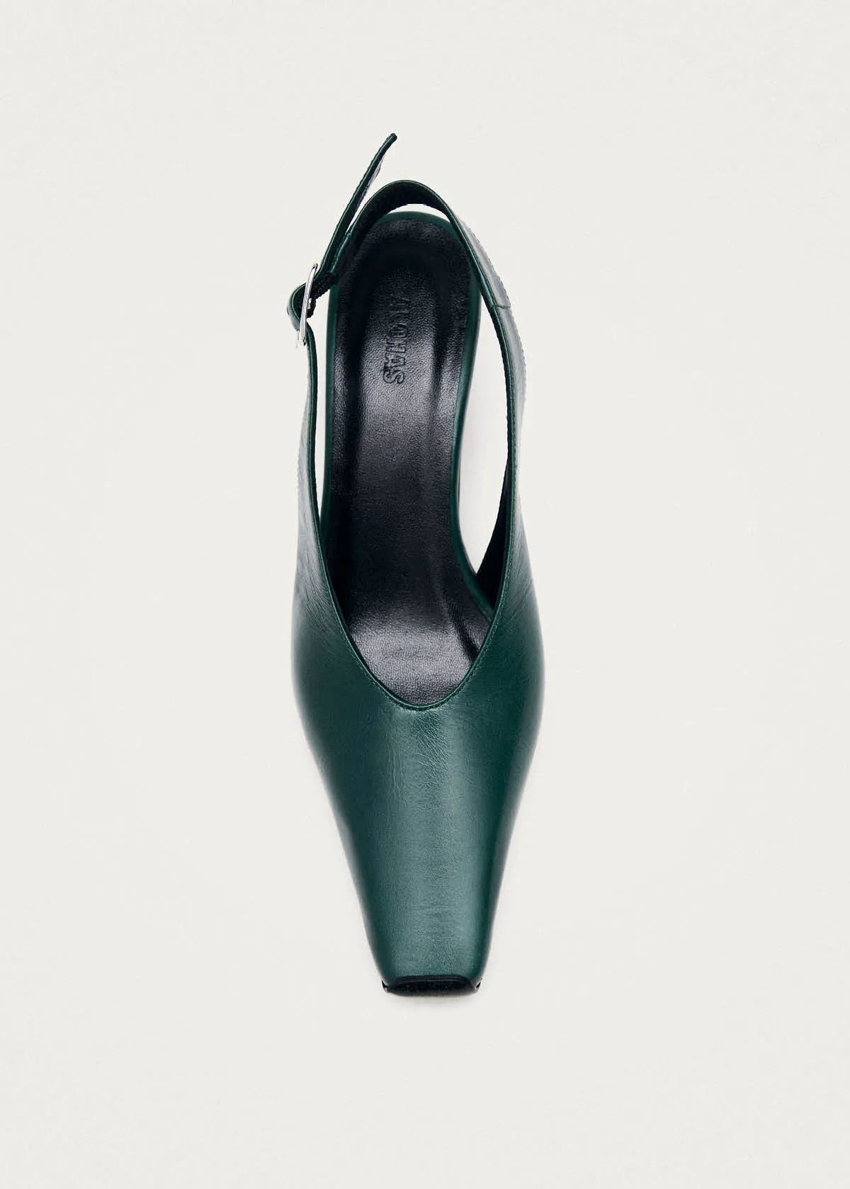 Cendra Rift Dark Green Leather Pumps sold by Alohas product image thumbnail 4