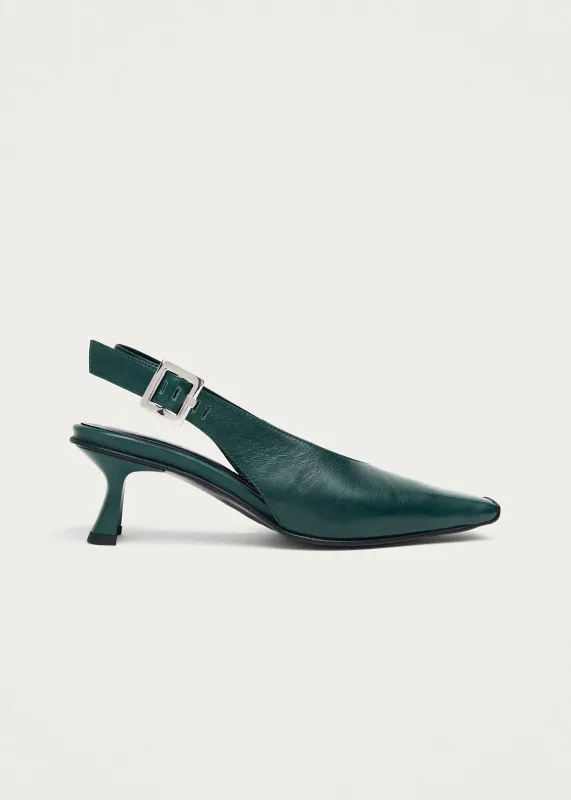 Cendra Rift Dark Green Leather Pumps sold by Alohas