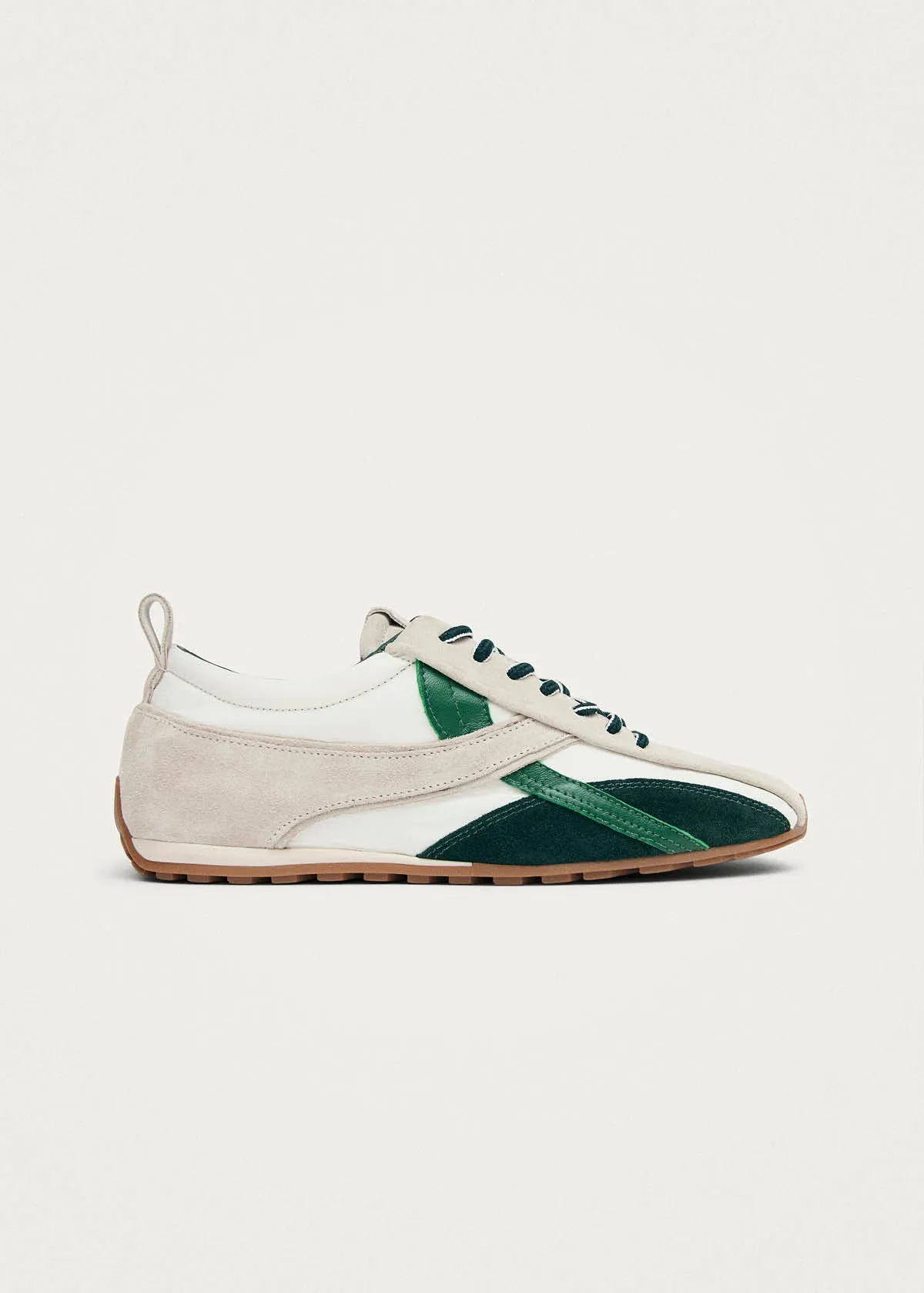 Tb.304 Nylon White & Green Leather Sneakers sold by Alohas