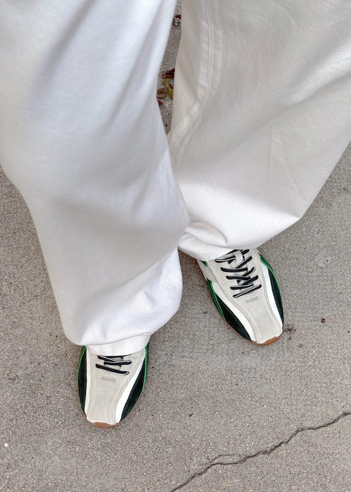 Tb.304 Nylon White & Green Leather Sneakers sold by Alohas product image thumbnail 2