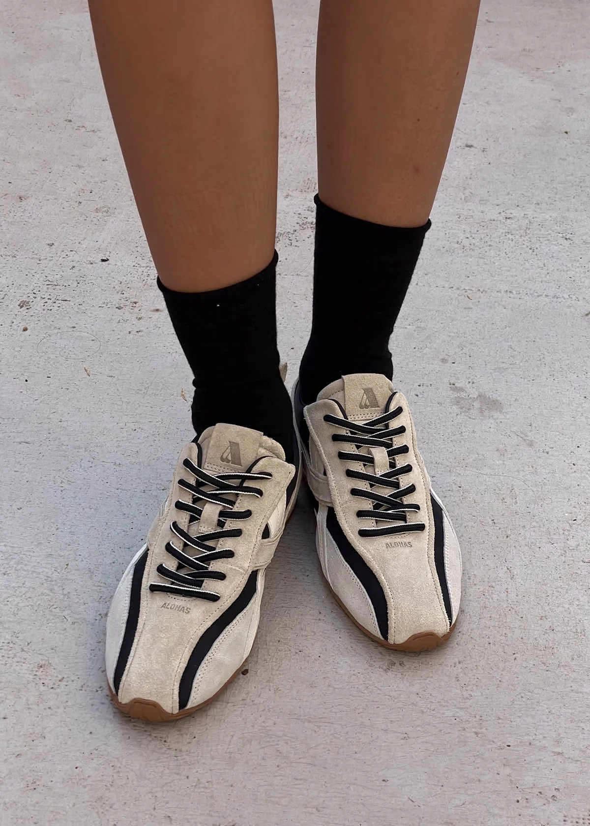 Tb.304 Nylon Black & Cream Leather Sneakers sold by Alohas product image thumbnail 2