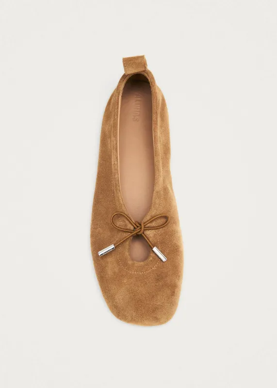 Rosalind Suede Tan Leather Ballet Flats sold by Alohas