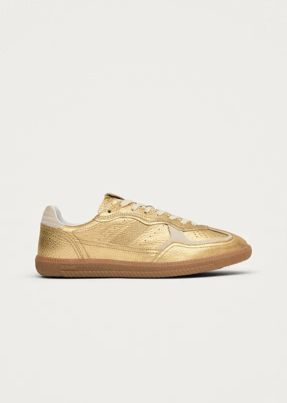 Tb.490 Grain Shimmer Gold & Cream Leather Sneakers sold by Alohas