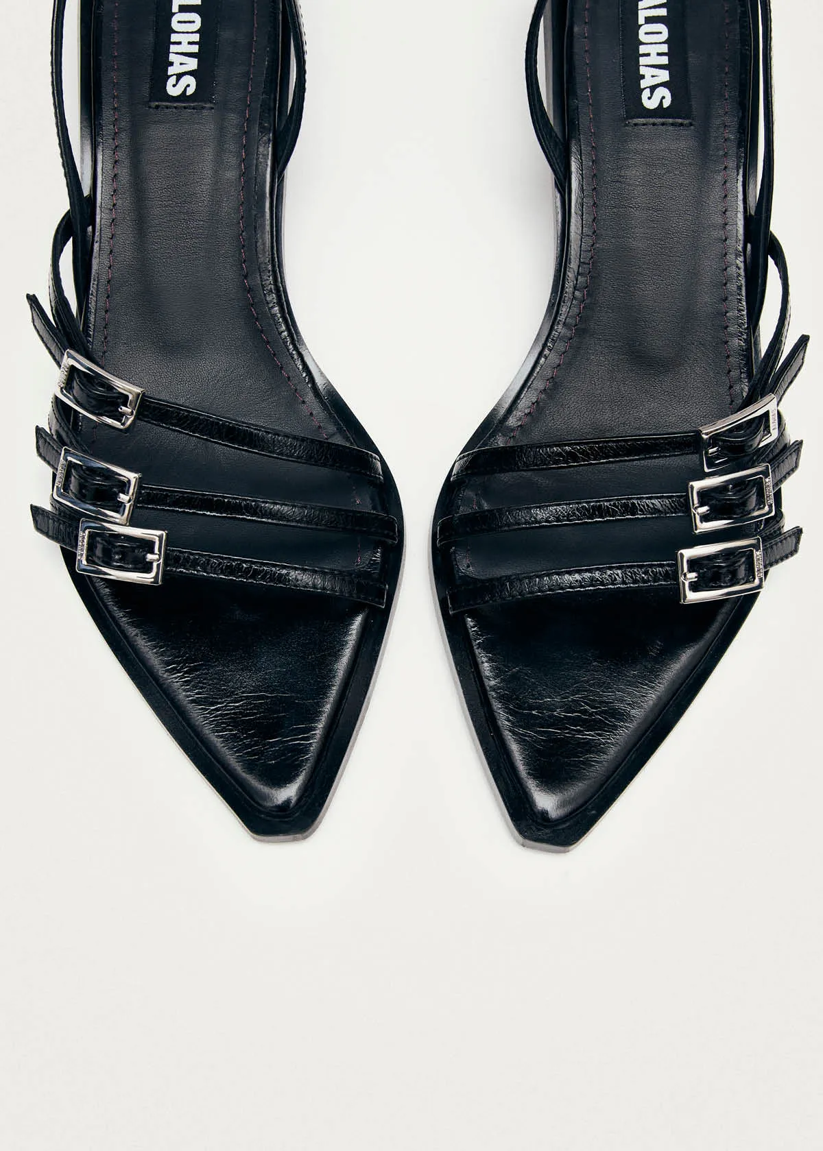 Britney Black Leather Sandals sold by Alohas product image thumbnail 5