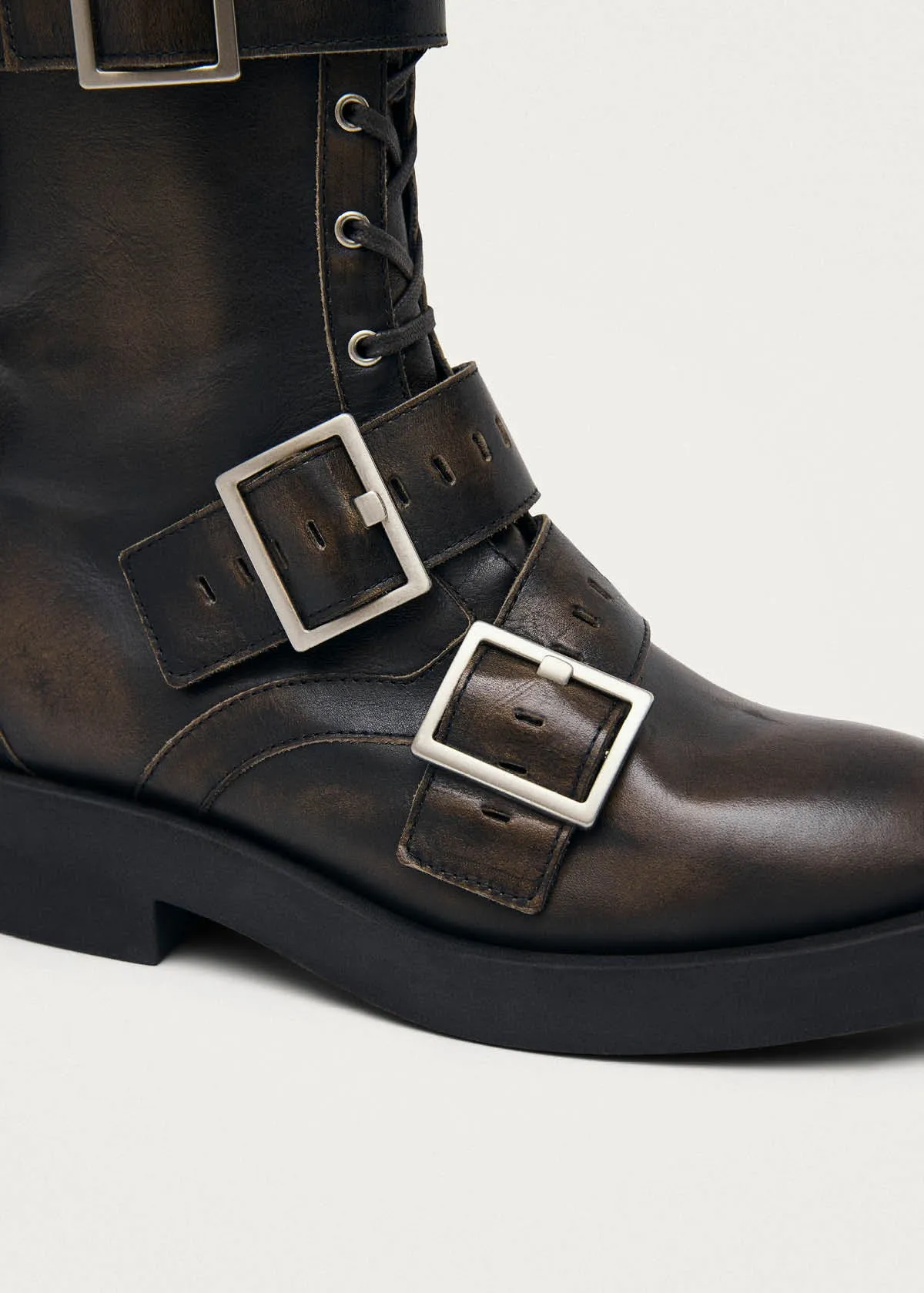 Avril Brushed Brown Leather Ankle Boots sold by Alohas product image thumbnail 5