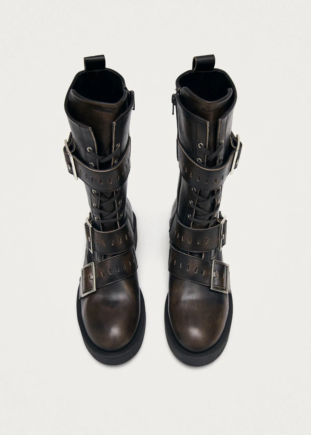Avril Brushed Brown Leather Ankle Boots sold by Alohas product image thumbnail 4