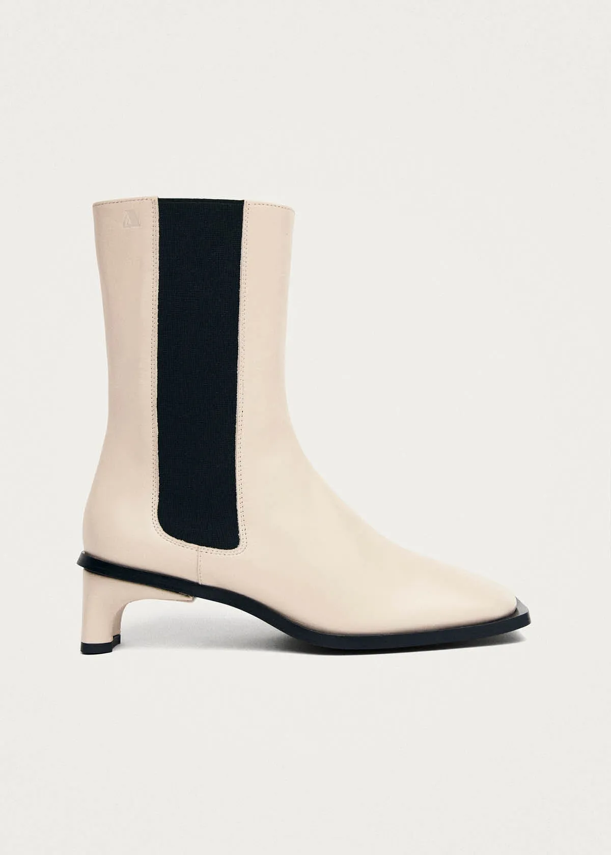 Elowen Rift Cream Leather Boots sold by Alohas