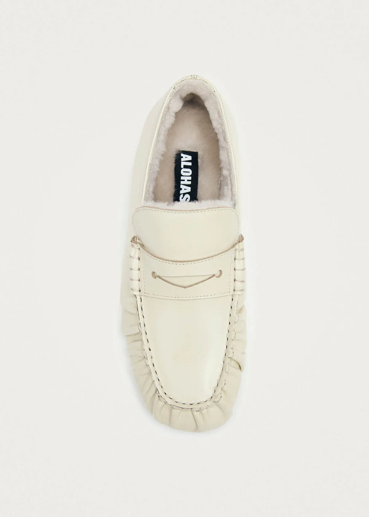 Aven Soft Cream Leather Loafers sold by Alohas product image thumbnail 4
