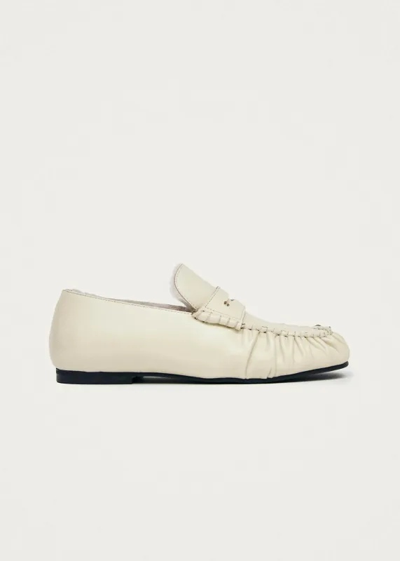 Aven Soft Cream Leather Loafers sold by Alohas
