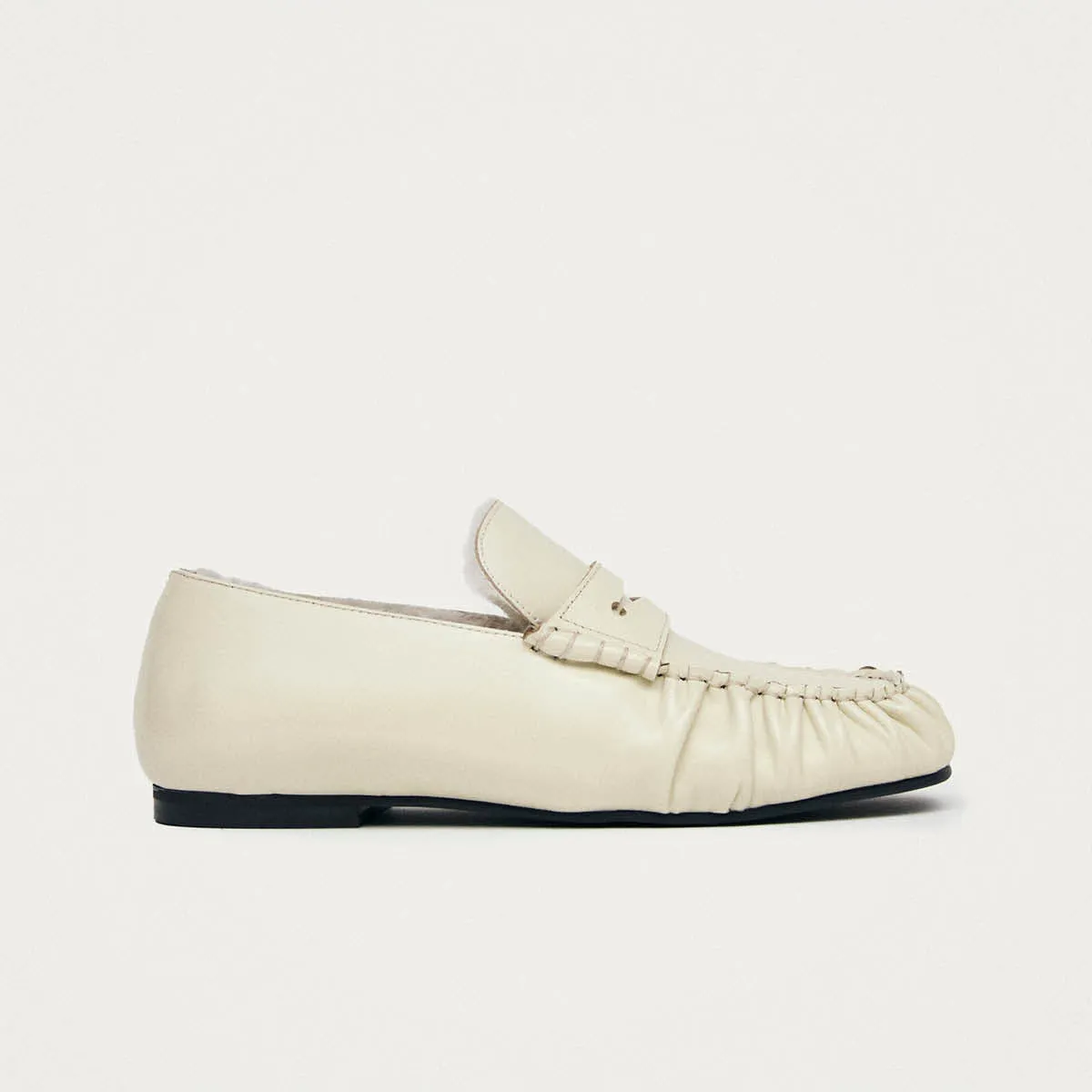 Aven Soft Cream Leather Loafers sold by Alohas product image thumbnail 3