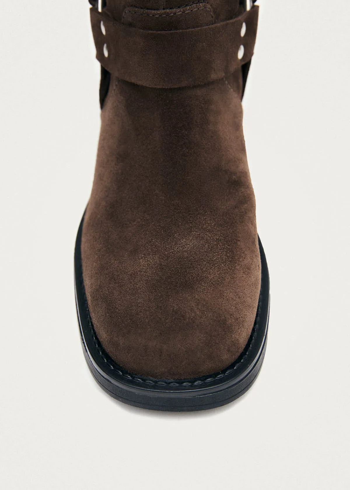 Evora Suede Brown Leather Ankle Boots sold by Alohas product image thumbnail 4