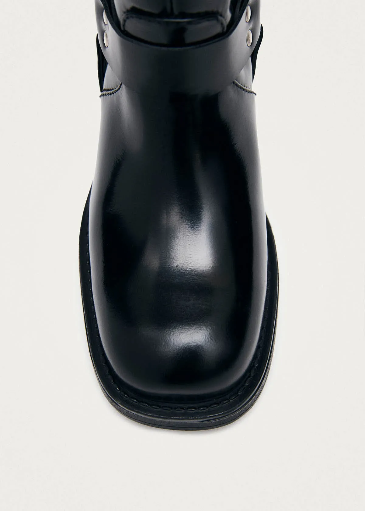 Evora Black Leather Ankle Boots sold by Alohas product image thumbnail 4