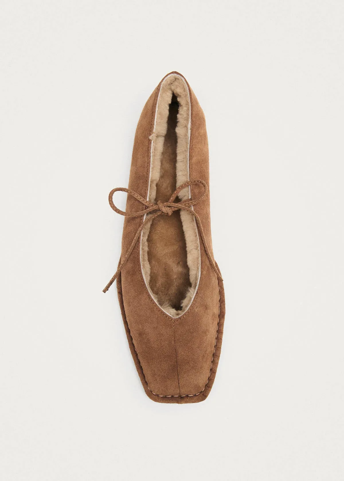 Sway Cozy Tan Leather Ballet Flats sold by Alohas